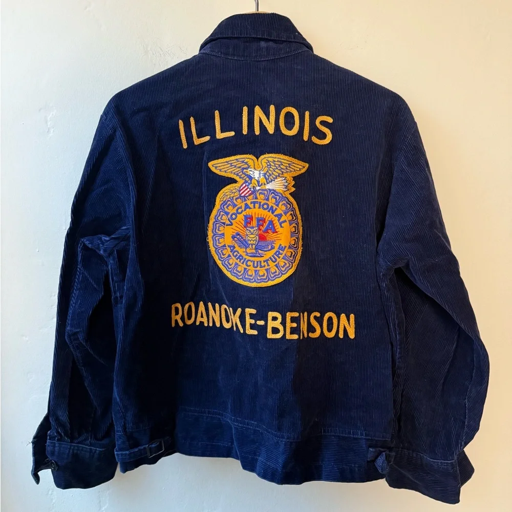 Vintage FFA Jacket, Blue Corduroy, Small - Picture 2 of 5